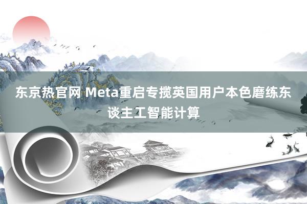 东京热官网 Meta重启专揽英国用户本色磨练东谈主工智能计算