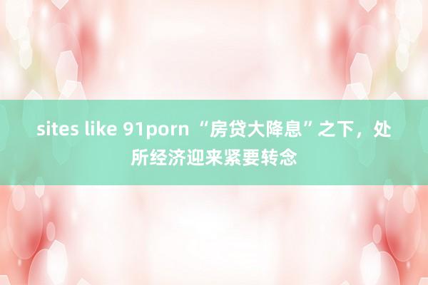 sites like 91porn “房贷大降息”之下，处所经济迎来紧要转念