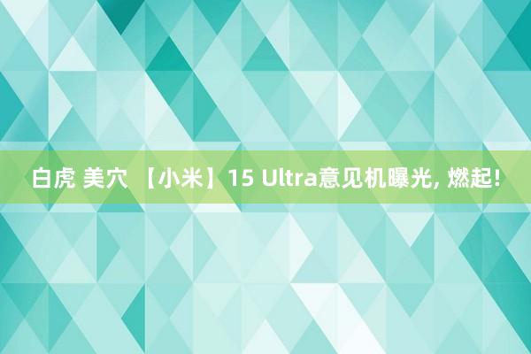 白虎 美穴 【小米】15 Ultra意见机曝光, 燃起!