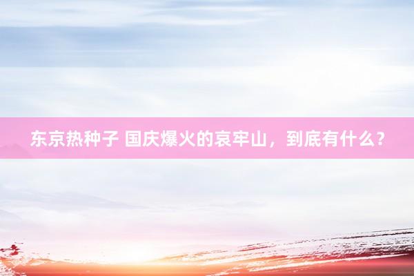 东京热种子 国庆爆火的哀牢山，到底有什么？