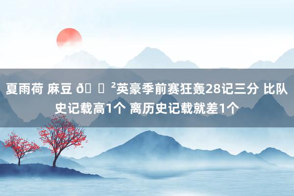 夏雨荷 麻豆 😲英豪季前赛狂轰28记三分 比队史记载高1个 离历史记载就差1个