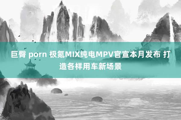巨臀 porn 极氪MIX纯电MPV官宣本月发布 打造各样用车新场景