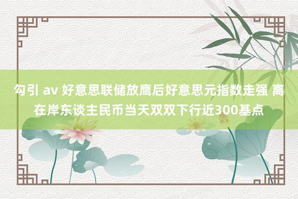 勾引 av 好意思联储放鹰后好意思元指数走强 离在岸东谈主民币当天双双下行近300基点