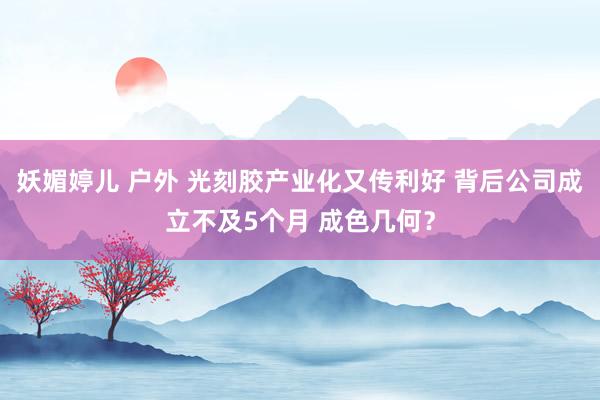 妖媚婷儿 户外 光刻胶产业化又传利好 背后公司成立不及5个月 成色几何？