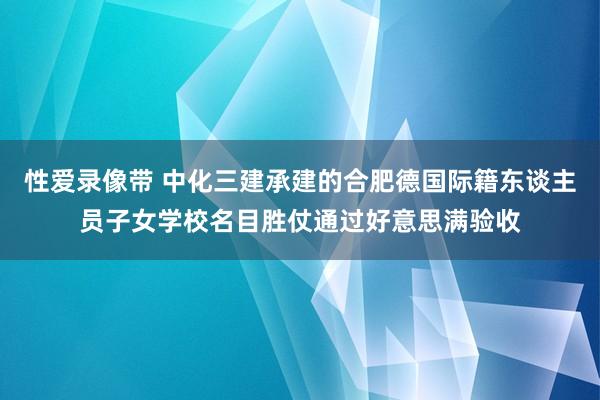 性爱录像带 中化三建承建的合肥德国际籍东谈主员子女学校名目胜仗通过好意思满验收