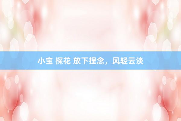 小宝 探花 放下捏念，风轻云淡