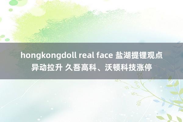 hongkongdoll real face 盐湖提锂观点异动拉升 久吾高科、沃顿科技涨停
