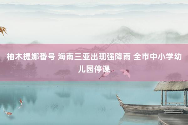 柚木提娜番号 海南三亚出现强降雨 全市中小学幼儿园停课