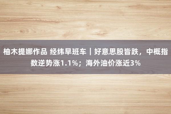 柚木提娜作品 经纬早班车｜好意思股皆跌，中概指数逆势涨1.1%；海外油价涨近3%