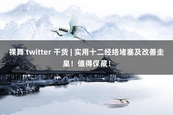 裸舞 twitter 干货 | 实用十二经络堵塞及改善圭臬！值得保藏！
