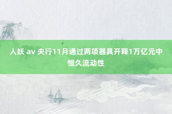 人妖 av 央行11月通过两项器具开释1万亿元中恒久流动性