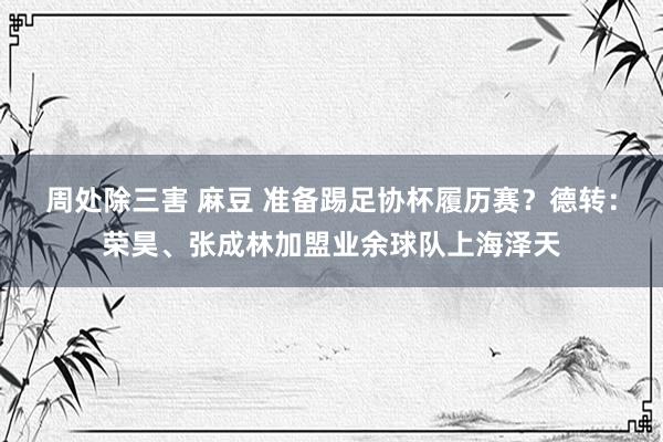 周处除三害 麻豆 准备踢足协杯履历赛？德转：荣昊、张成林加盟业余球队上海泽天