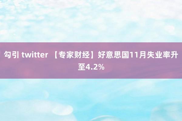 勾引 twitter 【专家财经】好意思国11月失业率升至4.2%