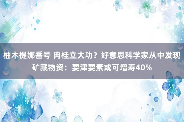 柚木提娜番号 肉桂立大功？好意思科学家从中发现矿藏物资：要津要素或可增寿40%