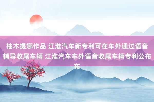 柚木提娜作品 江淮汽车新专利可在车外通过语音辅导收尾车辆 江淮汽车车外语音收尾车辆专利公布