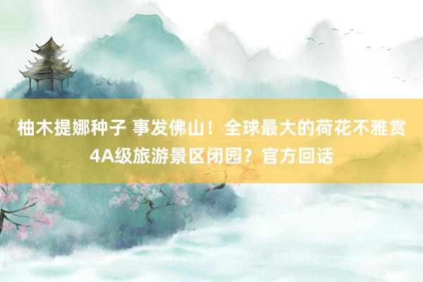 柚木提娜种子 事发佛山！全球最大的荷花不雅赏4A级旅游景区闭园？官方回话