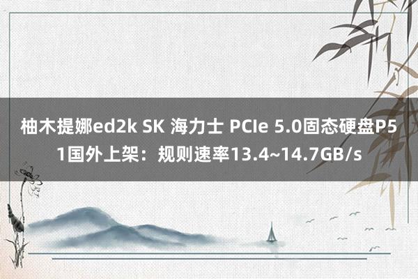柚木提娜ed2k SK 海力士 PCIe 5.0固态硬盘P51国外上架：规则速率13.4~14.7GB/s