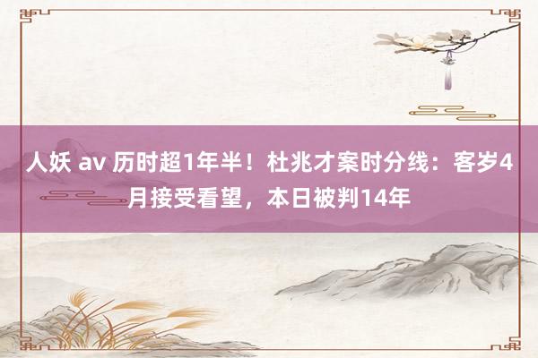人妖 av 历时超1年半！杜兆才案时分线：客岁4月接受看望，本日被判14年
