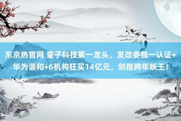 东京热官网 量子科技第一龙头，发改委独一认证+华为谐和+6机构狂买14亿元，剑指跨年妖王！