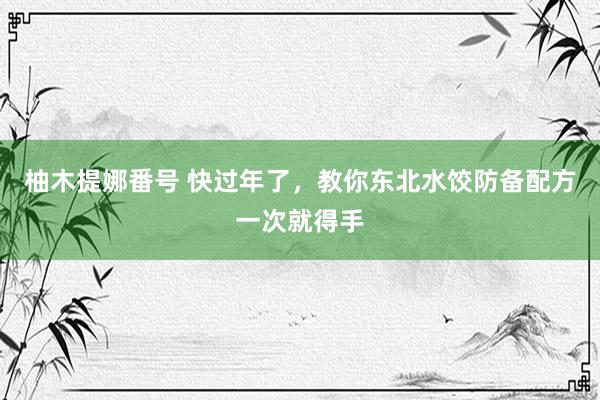 柚木提娜番号 快过年了，教你东北水饺防备配方一次就得手