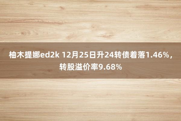 柚木提娜ed2k 12月25日升24转债着落1.46%，转股溢价率9.68%