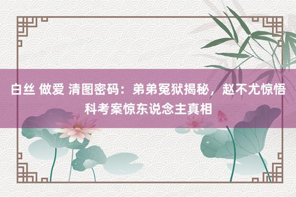 白丝 做爱 清图密码：弟弟冤狱揭秘，赵不尤惊悟科考案惊东说念主真相