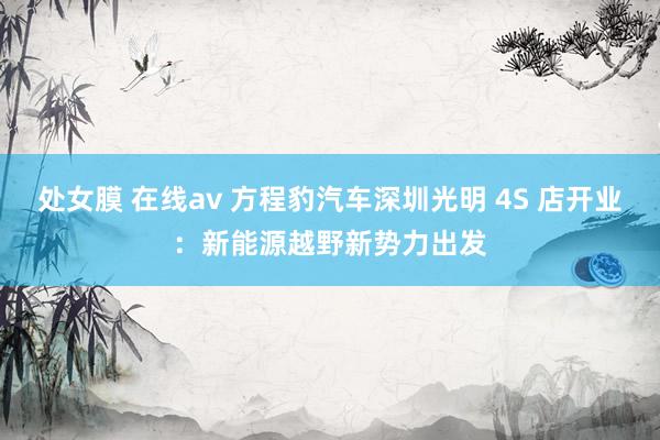 处女膜 在线av 方程豹汽车深圳光明 4S 店开业：新能源越野新势力出发