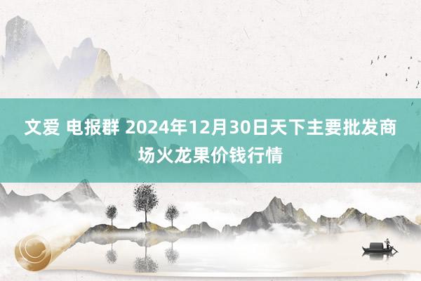 文爱 电报群 2024年12月30日天下主要批发商场火龙果价钱行情