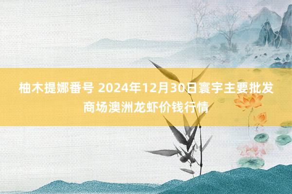 柚木提娜番号 2024年12月30日寰宇主要批发商场澳洲龙虾价钱行情