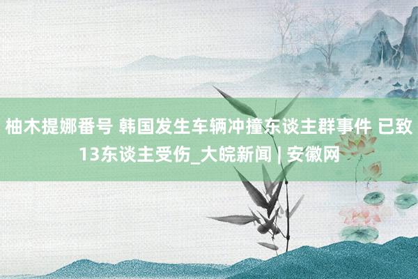 柚木提娜番号 韩国发生车辆冲撞东谈主群事件 已致13东谈主受伤_大皖新闻 | 安徽网
