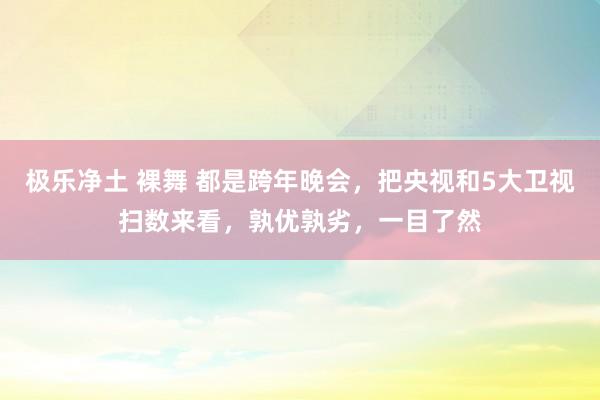 极乐净土 裸舞 都是跨年晚会，把央视和5大卫视扫数来看，孰优孰劣，一目了然