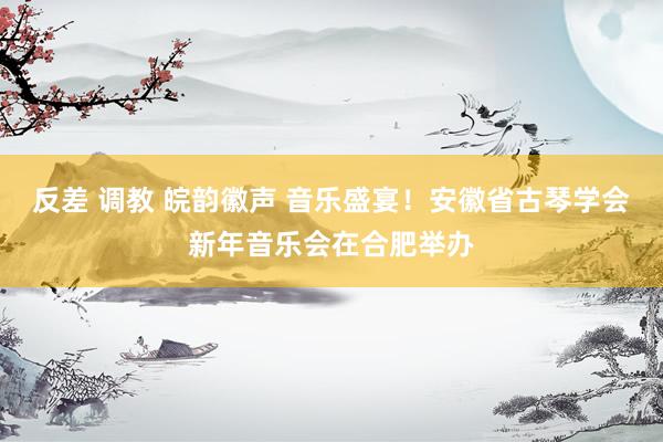 反差 调教 皖韵徽声 音乐盛宴！安徽省古琴学会新年音乐会在合肥举办