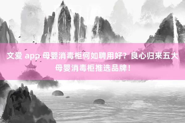 文爱 app 母婴消毒柜何如聘用好？良心归来五大母婴消毒柜推选品牌！