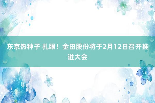 东京热种子 扎眼！金田股份将于2月12日召开推进大会