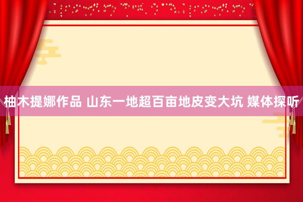 柚木提娜作品 山东一地超百亩地皮变大坑 媒体探听
