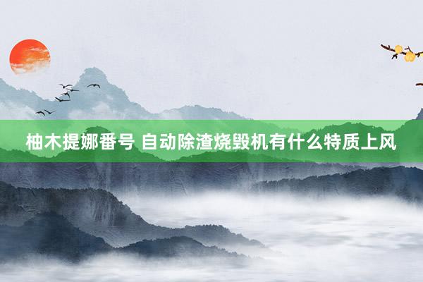 柚木提娜番号 自动除渣烧毁机有什么特质上风