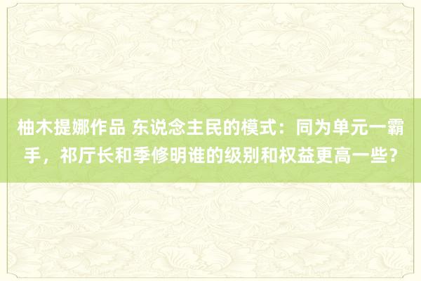 柚木提娜作品 东说念主民的模式：同为单元一霸手，祁厅长和季修明谁的级别和权益更高一些？