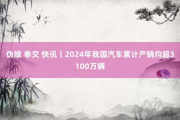 伪娘 拳交 快讯丨2024年我国汽车累计产销均超3100万辆