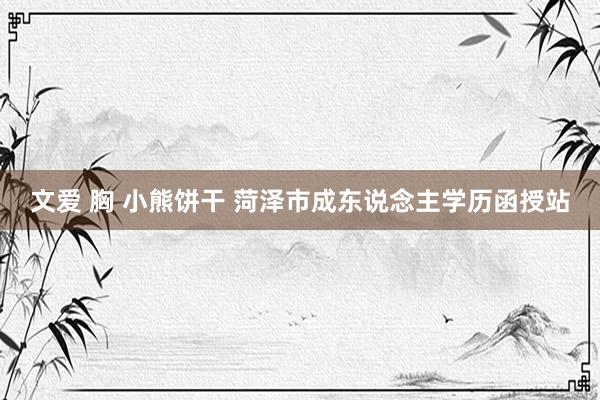 文爱 胸 小熊饼干 菏泽市成东说念主学历函授站