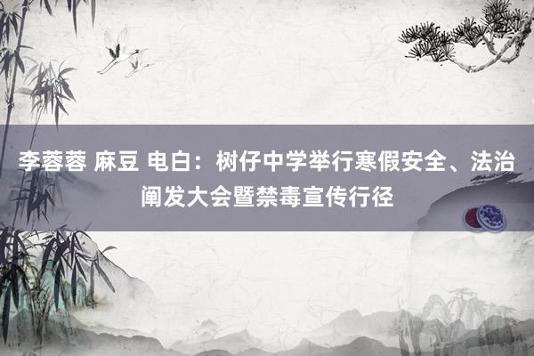 李蓉蓉 麻豆 电白：树仔中学举行寒假安全、法治阐发大会暨禁毒宣传行径