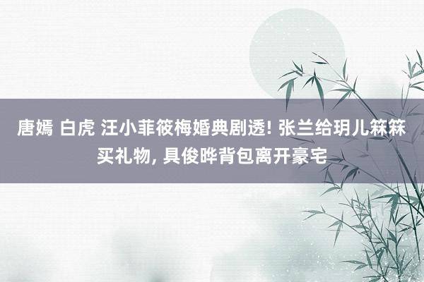 唐嫣 白虎 汪小菲筱梅婚典剧透! 张兰给玥儿箖箖买礼物， 具俊晔背包离开豪宅